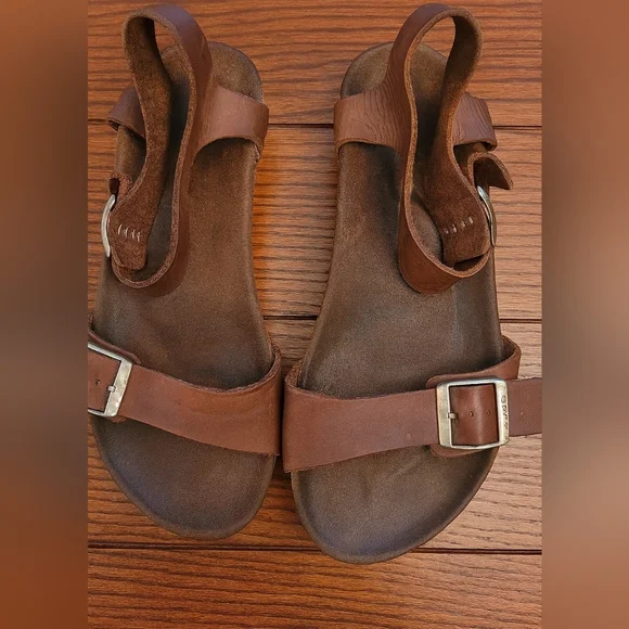 Papillio by Birkenstock Soley Wedge Sandals โ Light Cognac Leather โ Size 38 N - Picture 2 of 5